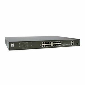 Switch LevelOne GEP-2021, 20 Porturi Gigabit, PoE (Negru) imagine
