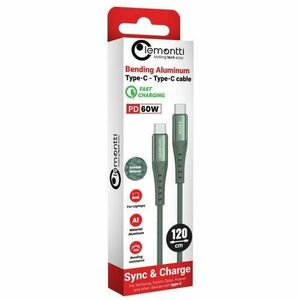Cablu de date Lemontti LEMCSTCF60V, Type-C la Type-C, Fast Charge, PD 60W, 1.2m, Verde imagine