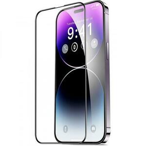 Folie de protectie Ecran OEM pentru Apple iPhone 15 Pro, Sticla Securizata, Full Glue, 21D (Negru/Transparent) imagine