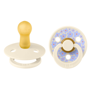 Set 2 suzete BIBS Colour Studio Collection Flower Latex, tetina rotunda, 6 luni+ imagine