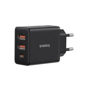 Incarcator retea Baseus Cube, 30W, 2x USB-A, 1x USB-C, Fast Charge (Negru) imagine