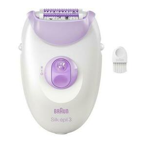 Epilator Braun Silk-epil 3 SE3-000, 20 pensete MicroGrip, 2 viteze, Smart Light (Alb/Violet) imagine