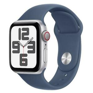 Smartwatch Apple Watch SE (2024), GPS, Cellular, Carcasa Silver Aluminium 40mm, ecran LTPO OLED, 32GB, curea silicon Denim Sport Band S/M (Albastru/Argintiu) imagine