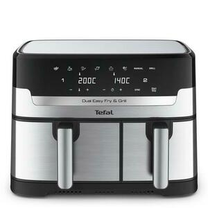 Friteuza dubla Tefal EY905D10, 2700 W, 8.3 l, 8 programe, LCD Touchscreen (Negru/Argintiu) imagine