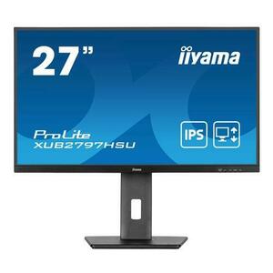 Monitor Iiyama 27inch XUB2797HSU-B2, Full HD (1920 x 1080), HDMi, DisplayPort, Pivot, Boxe, 100 Hz, 1 ms (Negru) imagine