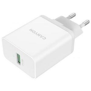 Incarcator retea Canyon CNE-CHA36W01, 1x USB-A, 3A, QC 3.0 36W, Alb imagine