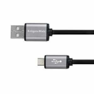 Cablu Kruger&Matz KM1234, USB - MICRO USB, 0.2 m (Negru/Argintiu) imagine