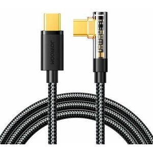 Cablu Date si Incarcare USB-C - USB-C Joyroom S-CC100A6 Angled, 100W, 1.2m, Negru imagine