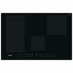 Plita incorporabila cu inductie Whirlpool WFS3977NE, Putere 7.2 kW, 4 zone de gatit, Booster, 6th Sense, FlexiSide, ChefControl, TouchControl, EasyDisplay, 77 cm (Negru) imagine
