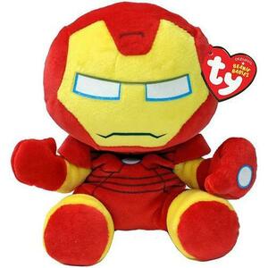 Plus Ty Beanie Babies - Soft Marvel Iron Man, 15 cm imagine