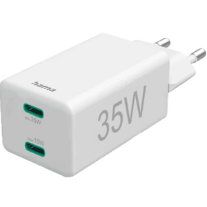 Incarcator retea HAMA 201694, 2 x USB-C, Power Delivery (PD) 35W (Alb) imagine