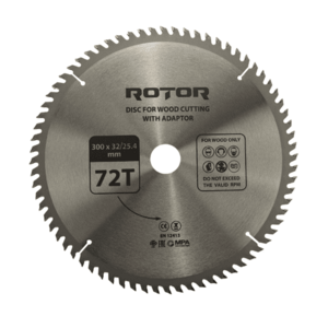 Disc taiat lemn ROTOR 300x32/30/25.4 cu adaptor 72T imagine