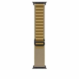 Curea Smartwatch Apple MYQ13ZM/A pentru Watch 49mm, Alpine Loop, Medium, Titanium Finish (Maro/Negru) imagine