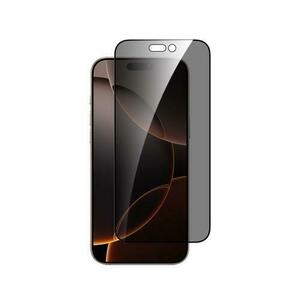Folie protectie Privacy Dviced DV520023 pentru iPhone 16 Pro, cu aplicator (Transparent/Negru) imagine