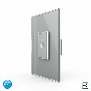 Intrerupator Simplu Cap Scara / Cruce cu Touch Livolo cu Rama Din Sticla 1M, Zigbee EC - Serie Noua (Gri) imagine