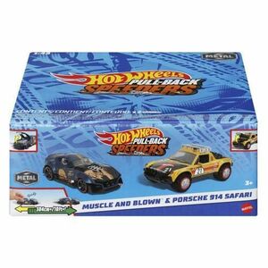 Set 2 masinute metalice Hot Wheels Pull Back - Muscle And Blown si Porsche 914 Safari, 1: 43 imagine