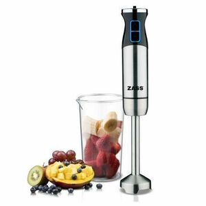 Blender de mana cu tija lunga ZASS ZHB 11, 800 W, Vas gradat 0.6 l, 2 vi (Negru/Inox) imagine