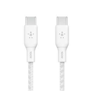 Cablu de date Belkin Boost Charge Braided, USB-C/USB-C, 3 m (Alb) imagine