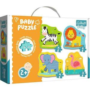 Puzzle Trefl Baby - Animale din safari, 3/4/5/6 piese imagine