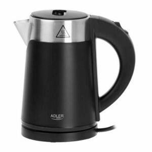 Fierbator de apa Adler AD 1372b, 0.6 l, 800 W, Inox, Baza rotativa 360, Perete dublu (Negru) imagine