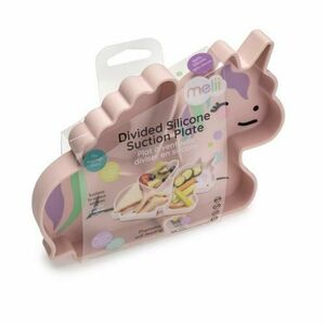 Farfurie compartimentata cu ventuza din silicon, 6+ luni, Melii Unicorn imagine
