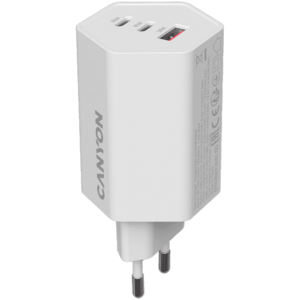 Incarcator retea CANYON CND-CHAHEX65W, 65 W, 2x USB Type-C, USB-A (Alb) imagine