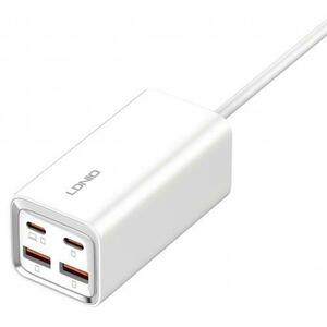Incarcator Statie Ldnio A4610, 65W, 5A, 2 x USB-A - 2 x USB-C, Alb imagine