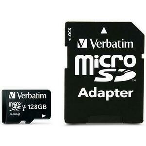 Card de memorie Verbatim, microSDHC, 128 GB, Clasa 10 + Adaptor SD imagine