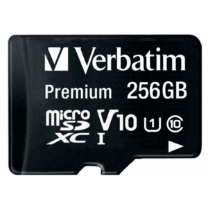 Card de memorie Verbatim Premium MicroSDXC, 256GB, UHS-I U1, Clasa 10, V10 + Adaptor SD imagine