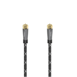 Cablu de Conectare Hama 205079, Mufa F, 5m, 120dB (Gri/Negru) imagine