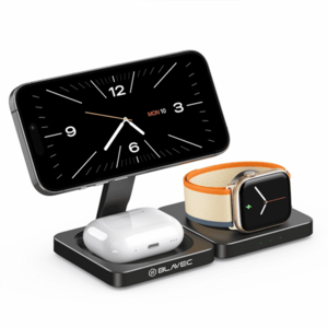 Incarcator Retea Wireless Blavec BQI-02 3in1, 15W, 1.67A, Negru imagine