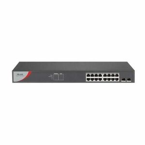 Switch PoE cu 16 porturi HikVision HiLook NS-0518P-125, 10/100/1000 Mbps, 36 Gbps, 26.79 Mpps, MAC 8K, fara management imagine