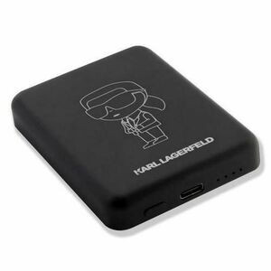 Acumulator extern wireless Karl Lagerfeld, 3000mAh, Magsafe, 1xUSB-C, Indicator baterie (Negru) imagine