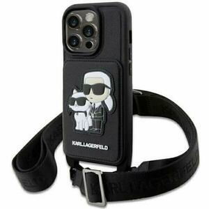 Husa de protectie Karl Lagerfeld Saffiano Crossbody Karl and Choupette NFT pentru iPhone 14 Pro Max (Negru) imagine