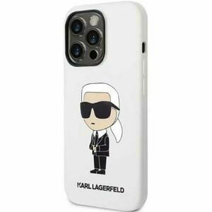 Husa de protectie Karl Lagerfeld Liquid Silicone Ikonik NFT pentru iPhone 14 Pro Max (Alb) imagine