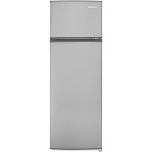 Frigider cu 2 usi Daewoo DTS-240MEX, congelatorul sus, volum net 235L (194l + 41l), clasa E, control mecanic, usi reversibile, raft pentru sticle (Inox) imagine