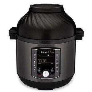 Multicooker si friteuza cu aer cald 2 in 1 Instant Pot Pro Crisp 8, 1500 W, 11 programe presetate, 7.6 L, Capac detasabil (Negru/Inox) imagine
