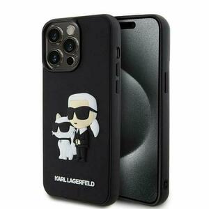 Husa de protectie Karl Lagerfeld Karl Lagerfeld 3D Rubber Karl and Choupette Case for iPhone 15 Pro Max (Negru) imagine