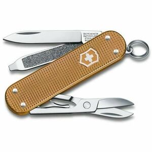 Briceag multifunctional Victorinox Classic SD Alox, 5 functii, Foarfece, Pila de unghii, Surubelnita (Maro) imagine