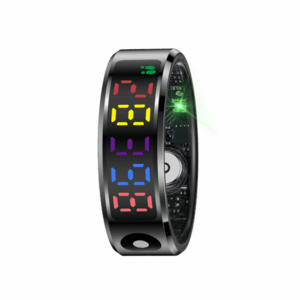 Inel inteligent iSEN R12 Smart ring, Ritm cardiac, Oxigen in sange, HRV, Stres, Somn, Contor pasi distanta si calorii, Temperatura, Moduri sport, Fotografi la distanta, Carcasa de incarcare, 16 mAh (Negru) imagine