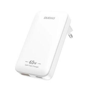 Incarcator Retea Dudao A65Q Travel, 65W, 3.25A, 1 x USB-A - 1 x USB-C, Alb imagine