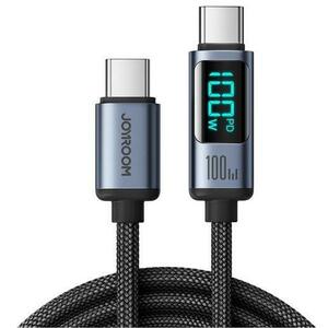 Cablu Date si Incarcare USB-C - USB-C Joyroom Prism Display, 100W, 1.2m, Negru imagine