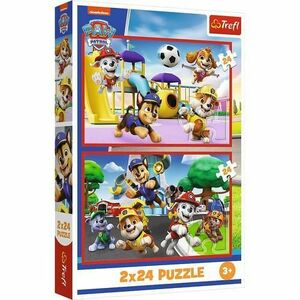 Puzzle pentru copii Trefl din 2 x 24 piese - Zi distractiva cu Paw Patrol imagine