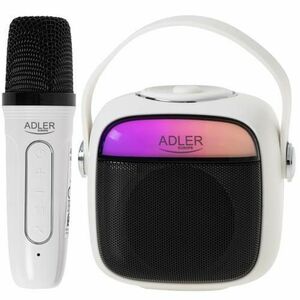 Boxa Portabila Karaoke Adler AD 1199w, Autonomie 8 ore, Microfon (Alb) imagine