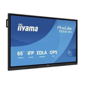Display Profesional IPS LED Iiyama 64.5inch TE6513A-B1AG, UHD (3840 x 2160), HDMI, DisplayPort, Touchscreen (Negru) imagine