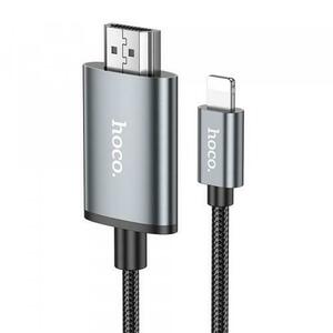 Cablu Audio si Video Lightning - HDMI HOCO UA27, 2m, Gri imagine