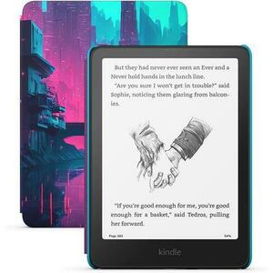 eBook Reader Amazon Kindle Paperwhite Kids Gen 12 2024 Cyber City, Ecran 300ppi 7inch, Wi-Fi, Bluetooth, 16GB Flash, USB Type-C (Albastru) imagine