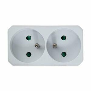 Adaptor Esperanza ELK305W, dublu stecher, forma dreptunghi (Alb) imagine