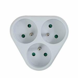 ​Adaptor Esperanza ELK303W, triplu stecher, forma rotund (Alb)​ imagine