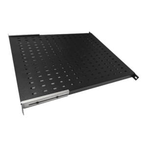 Raft fix DECKRO cu prindere reglabila 19'' 1U, 770mm, universal, fixare fata si spate, pentru rack cu adancime 1000mm, sarcina 50kg (Negru) imagine